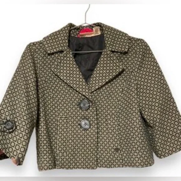 Dkny y2k Stylish classic 60’s vibes women’s Jacket,Geometric Pattern small - Picture 2 of 4